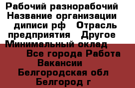 Рабочий-разнорабочий › Название организации ­ диписи.рф › Отрасль предприятия ­ Другое › Минимальный оклад ­ 35 000 - Все города Работа » Вакансии   . Белгородская обл.,Белгород г.